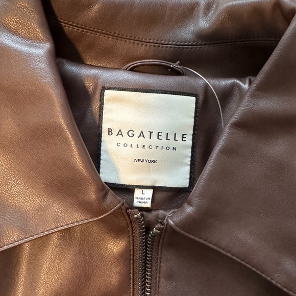 Bagatelle Chocolate Faux Leather Jacket - Picture 6 of 6